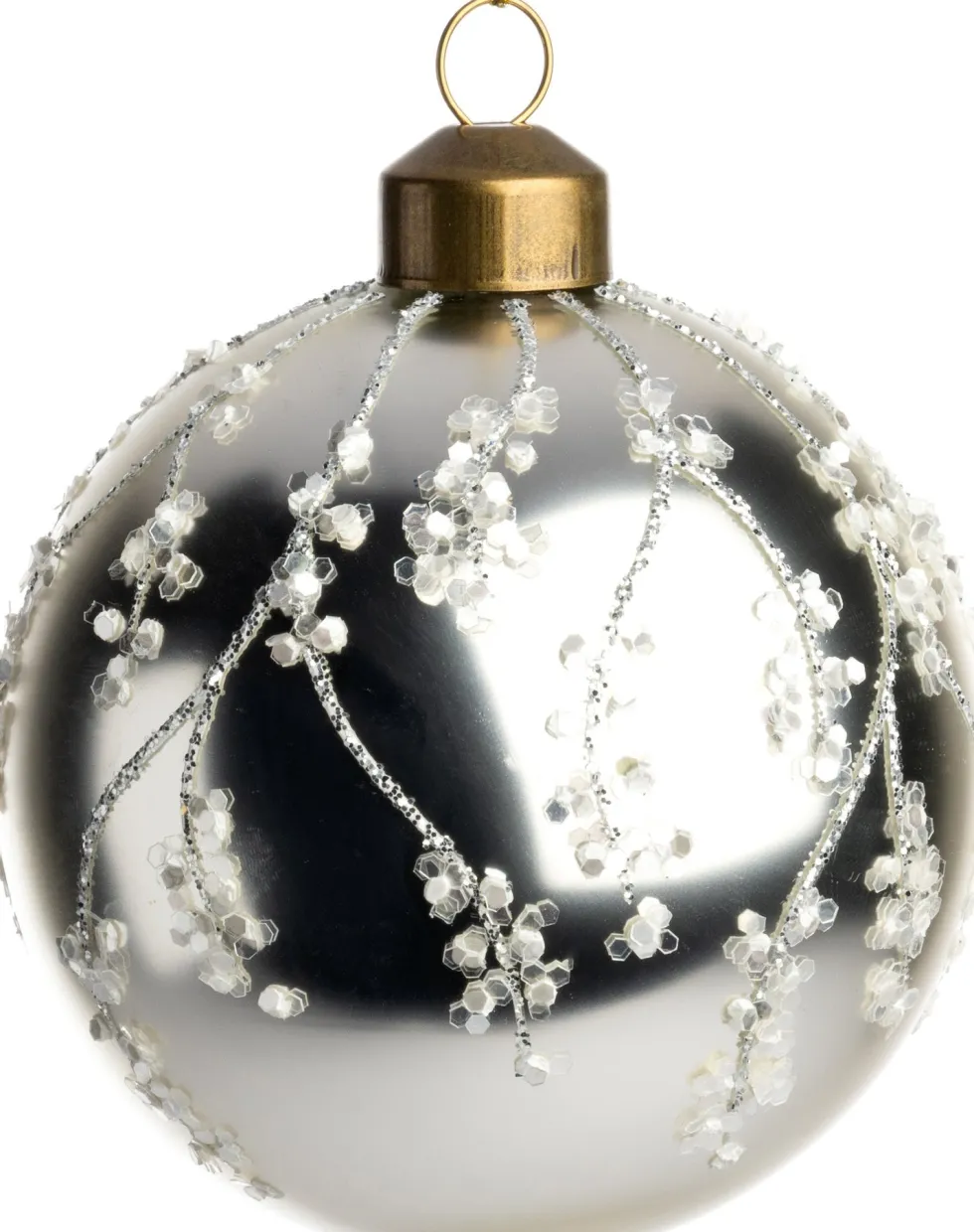 Intratuin kerstbal Niel glanzend zilver D 8 cm