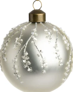 Intratuin kerstbal Niel mat zilver D 8 cm