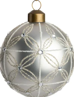 Intratuin kerstbal Nijlen mat zilver D 8 cm