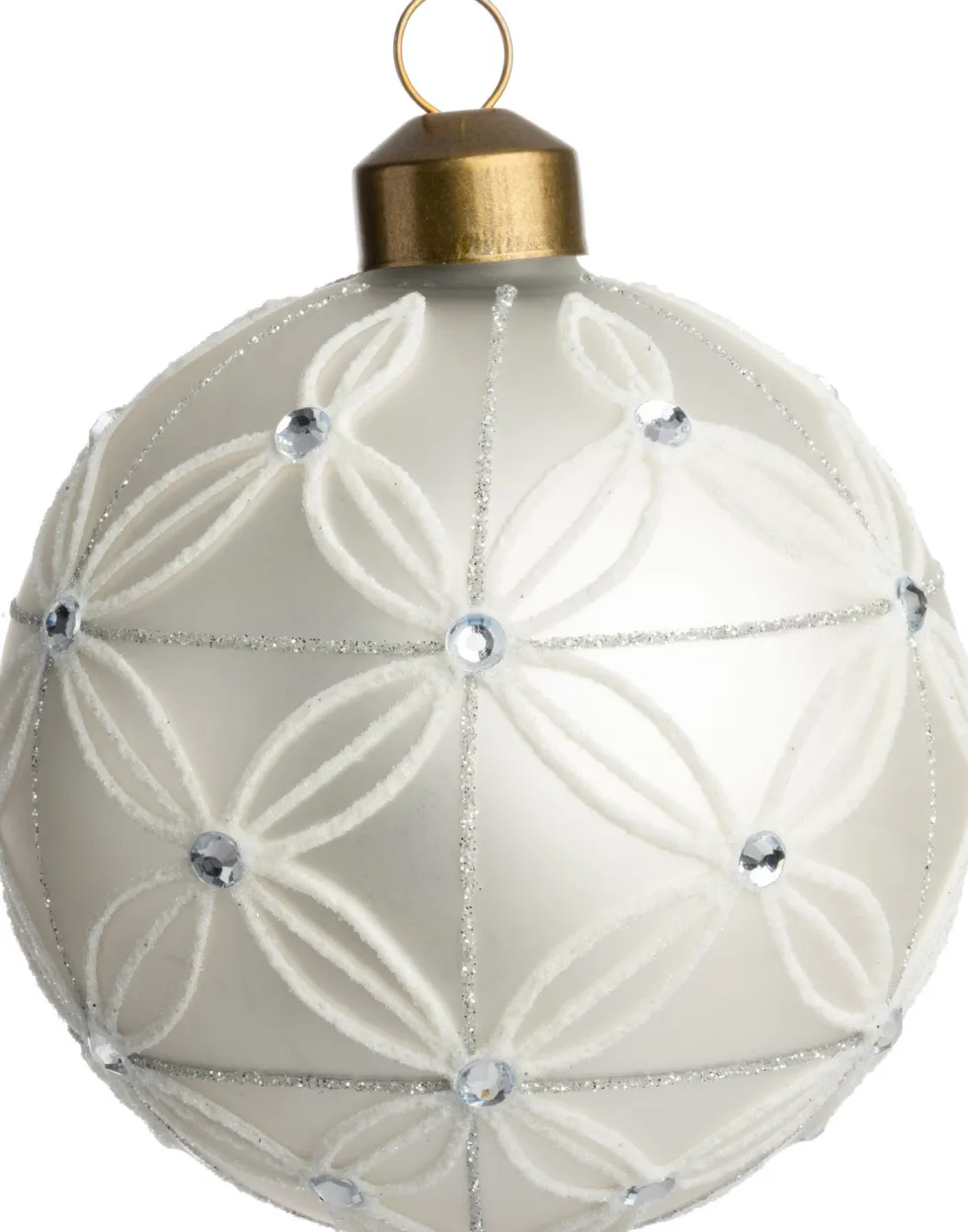Intratuin kerstbal Nijlen wit D 8 cm