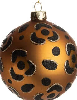 Intratuin kerstbal panter donker goud D 10 cm