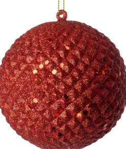 Intratuin kerstbal Pine rood D 9 H 9 cm
