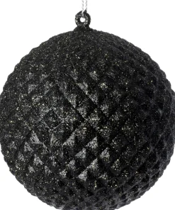 Intratuin kerstbal Pine zwart D 9 H 9 cm