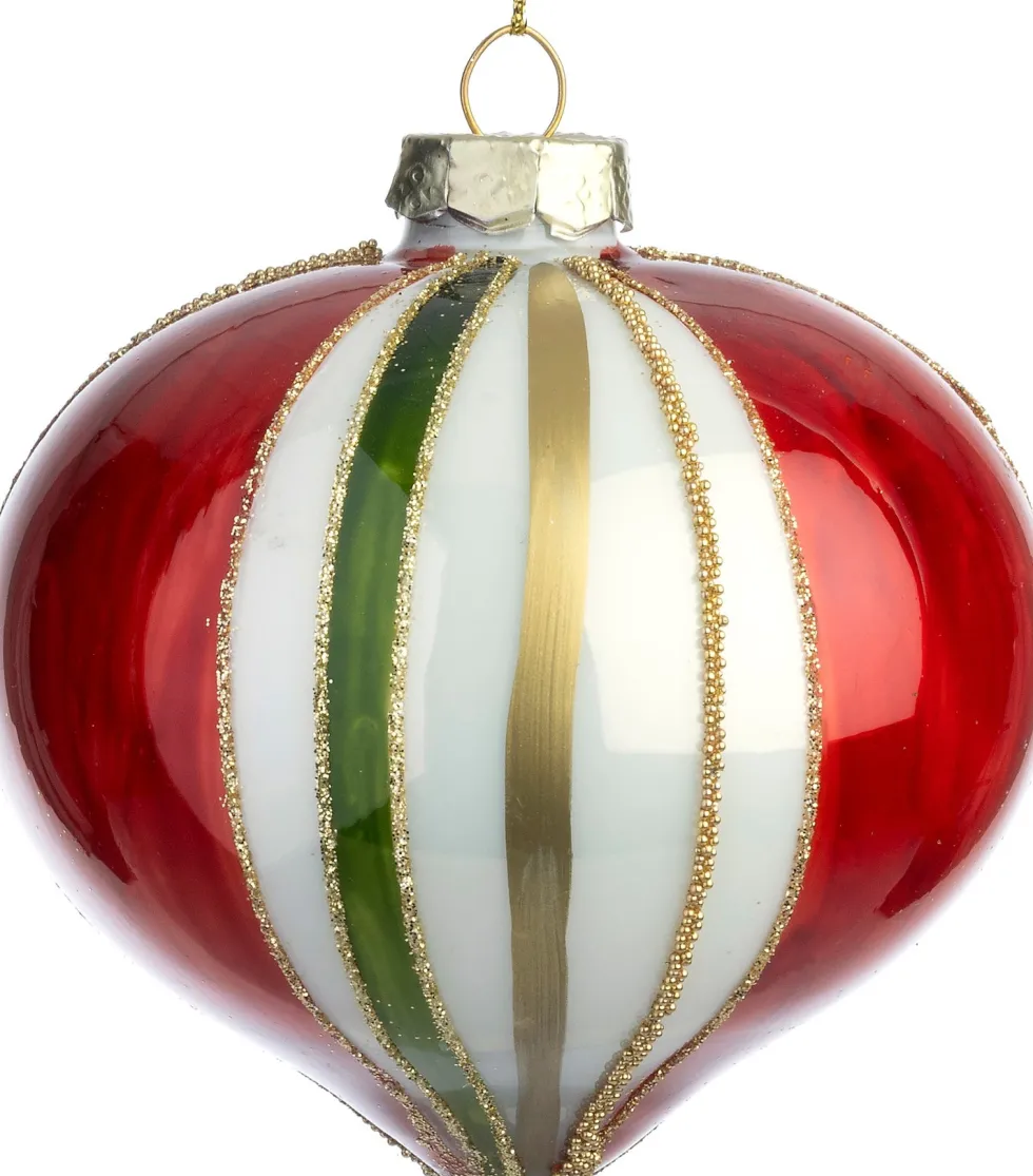 Intratuin kerstbal Portsoy rood / groen D 8 cm