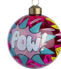 Intratuin kerstbal Pow rood / roze D 8 cm