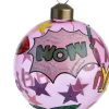 Intratuin kerstbal Pow roze / groen D 8 cm