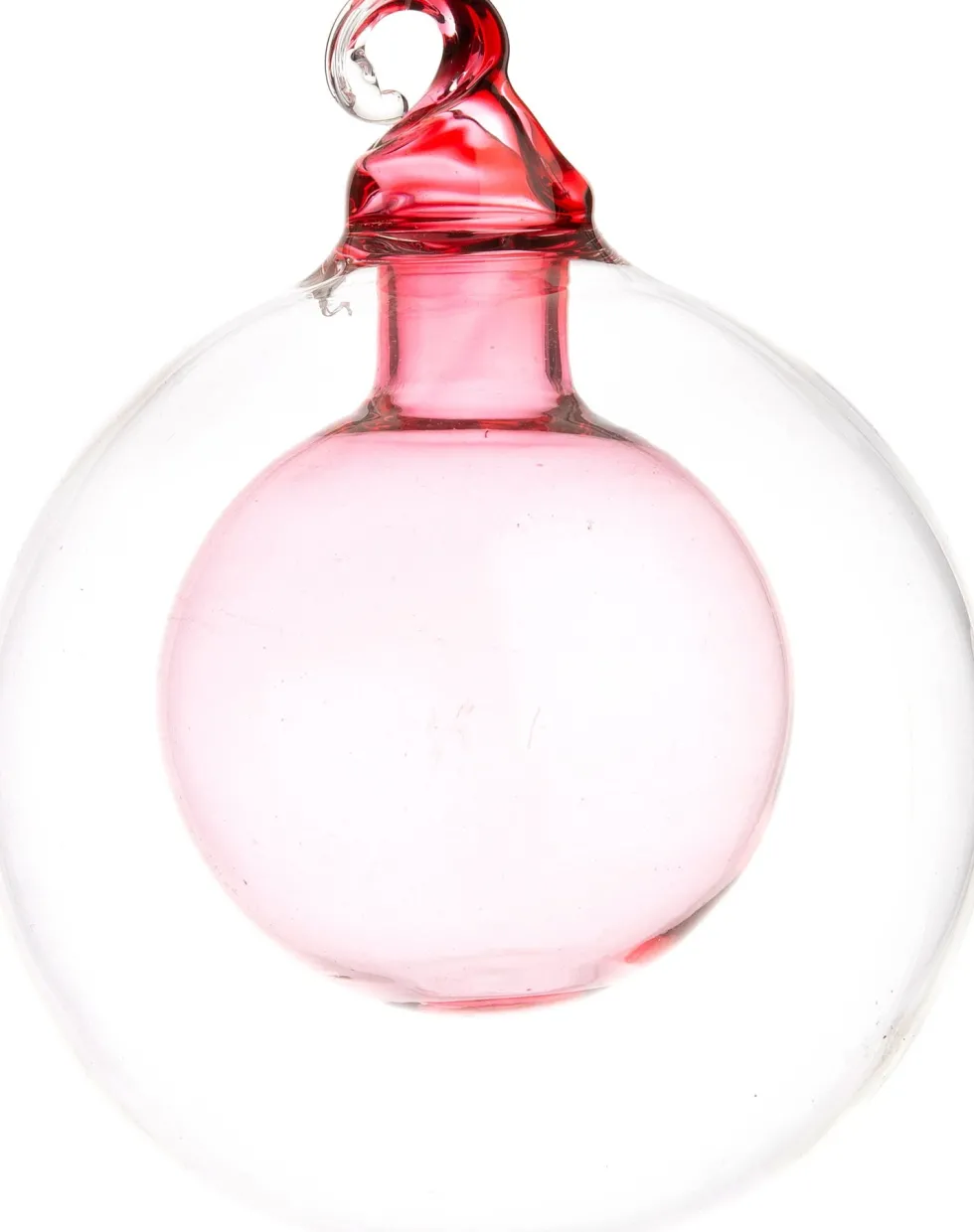 Intratuin kerstbal Preston transparant / roze D 8 cm