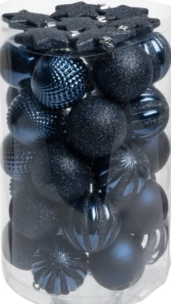 Intratuin kerstbal Reni blauw D 6 cm 37-delig