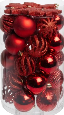 Intratuin kerstbal Reni rood D 6 cm 37-delig