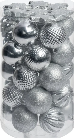 Intratuin kerstbal Reni zilver D 6 cm 37-delig