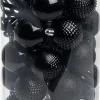 Intratuin kerstbal Reni zwart D 6 cm 37-delig