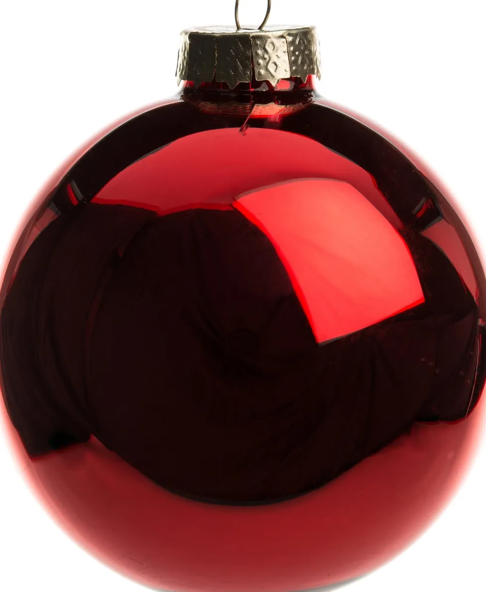 Intratuin kerstbal rood D 10 cm 4 stuks