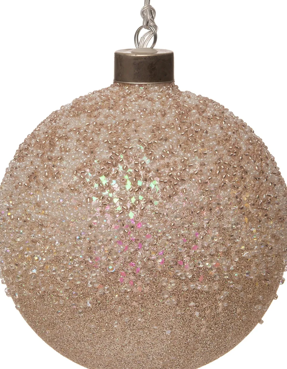 Intratuin kerstbal Rosy met LED verlichting goud / roze D 12 cm