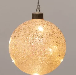 Intratuin kerstbal Rosy met LED verlichting goud / roze D 12 cm
