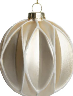 Intratuin kerstbal Scariff crème D 8 cm