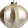 Intratuin kerstbal Scariff druppel crème D 8 cm
