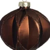 Intratuin kerstbal Scariff druppel bruin D 8 cm