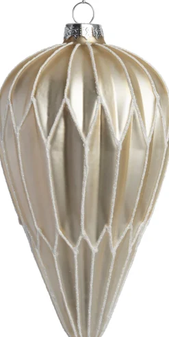Intratuin kerstbal Scariff pegel crème D 7,5 H 14 cm