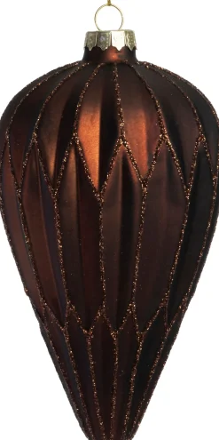 Intratuin kerstbal Scariff pegel bruin D 7,5 H 14 cm