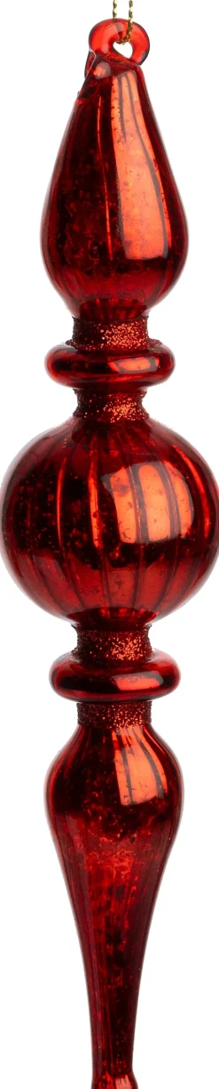 Intratuin kerstbal Scariff pegel rood D 3,5 H 18 cm