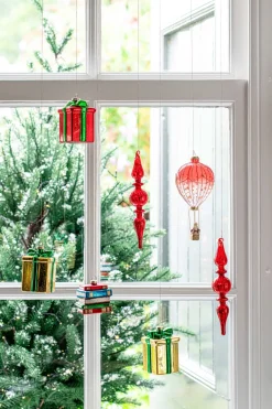 Intratuin kerstbal Scariff pegel rood D 3,5 H 18 cm