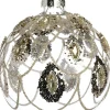 Intratuin kerstbal semitransparant Royton pauwenveer goud D 8 cm