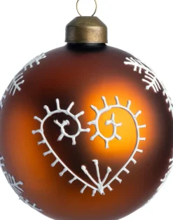 Intratuin kerstbal Seona bruin hart D 8 cm