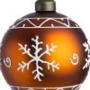 Intratuin kerstbal Seona bruin sneeuwvlok D 8 cm