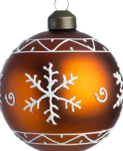 Intratuin kerstbal Seona bruin sneeuwvlok D 8 cm