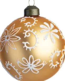 Intratuin kerstbal Seona goud bloem D 8 cm