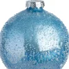 Intratuin kerstbal Sheena blauw reliëf D 8 cm