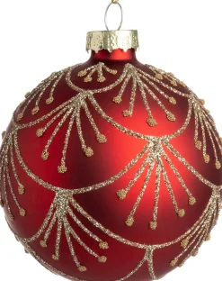 Intratuin kerstbal Slany mat rood D 8 cm