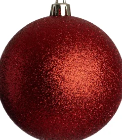 Intratuin kerstbal Stanton rood glitter D 10 cm