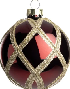 Intratuin kerstbal Sumpe glanzend bordeaux D 8 cm