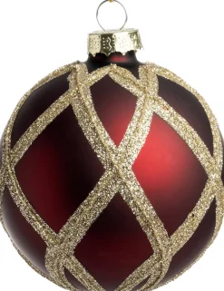 Intratuin kerstbal Sumpe mat bordeaux D 8 cm