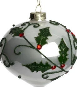 Intratuin kerstbal Swinford ui wit / groen D 10 cm