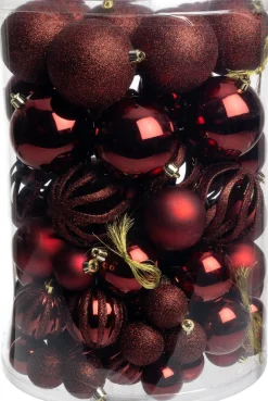 Intratuin kerstbal Tara bordeaux D 8 cm 100-delig