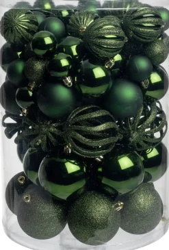 Intratuin kerstbal Tara donkergroen D 8 cm 100-delig