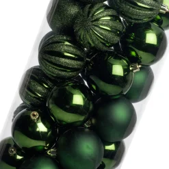 Intratuin kerstbal Tara donkergroen D 7 cm 50-delig