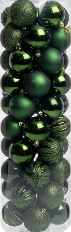 Intratuin kerstbal Tara donkergroen D 7 cm 50-delig