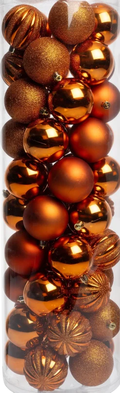 Intratuin kerstbal Tara oranje D 7 cm 50-delig