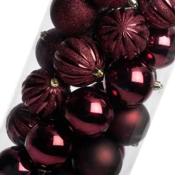 Intratuin kerstbal Tara paars D 7 cm 50-delig