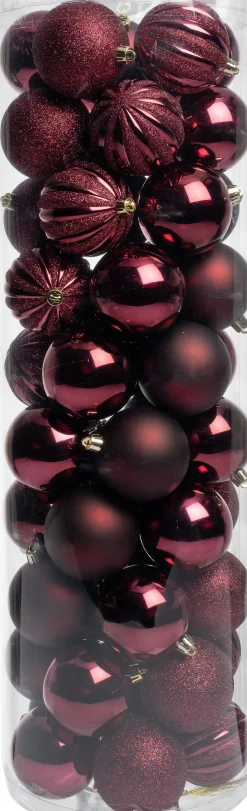 Intratuin kerstbal Tara paars D 7 cm 50-delig