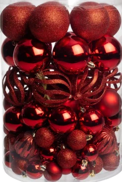 Intratuin kerstbal Tara rood D 8 cm 100-delig