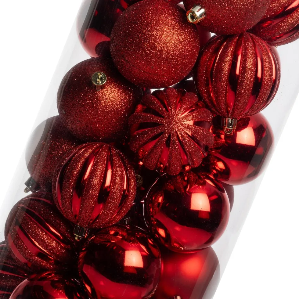 Intratuin kerstbal Tara rood D 7 cm 50-delig