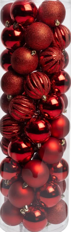 Intratuin kerstbal Tara rood D 7 cm 50-delig