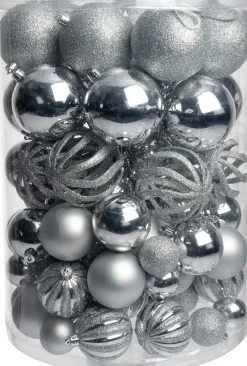 Intratuin kerstbal Tara zilver D 8 cm 100-delig