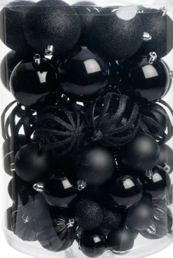 Intratuin kerstbal Tara zwart D 8 cm 100-delig