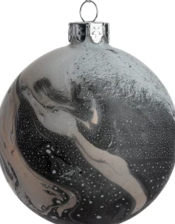 Intratuin kerstbal Taunton wit / grijs D 8 cm