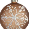 Intratuin kerstbal Tirna bruin / wit D 10 cm